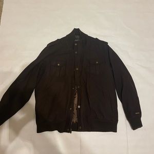 Brown Zipper Button Fleece Sean John Jacket